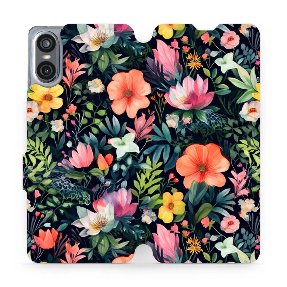 Flipové pouzdro Mobiwear - Sony Xperia 10 VI - VP48S Pestré kvítky