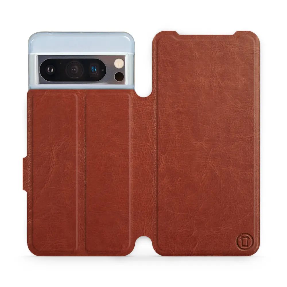Flipové pouzdro Mobiwear - Google Pixel 8 Pro - Hnědé a šedé