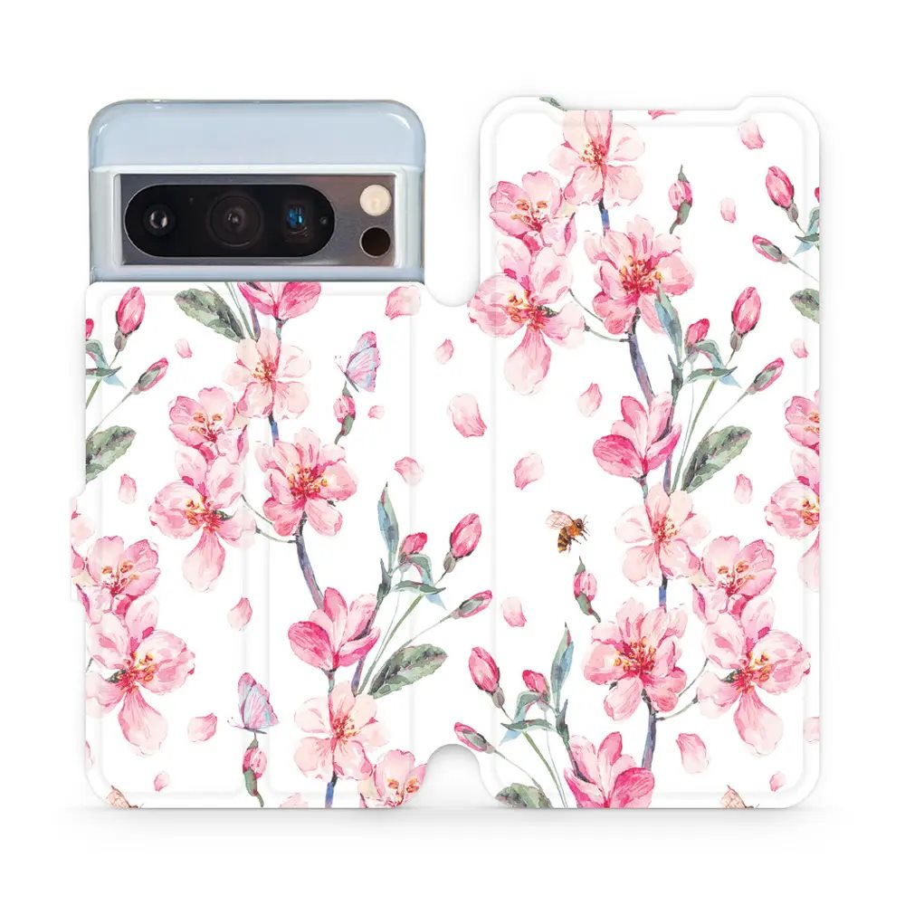 Flipové pouzdro Mobiwear - Google Pixel 8 Pro - M124S Růžové květy