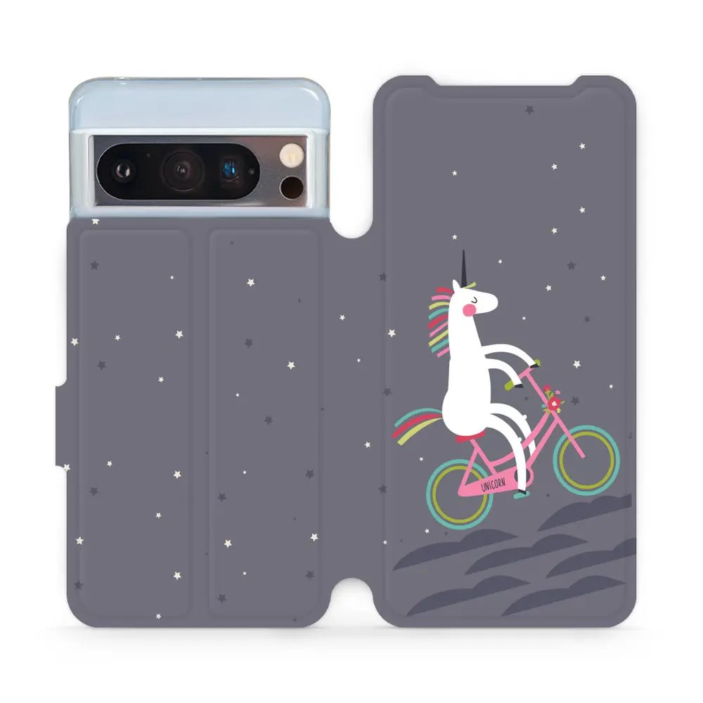 Flipové pouzdro Mobiwear - Google Pixel 8 Pro - V024P Jednorožec na kole