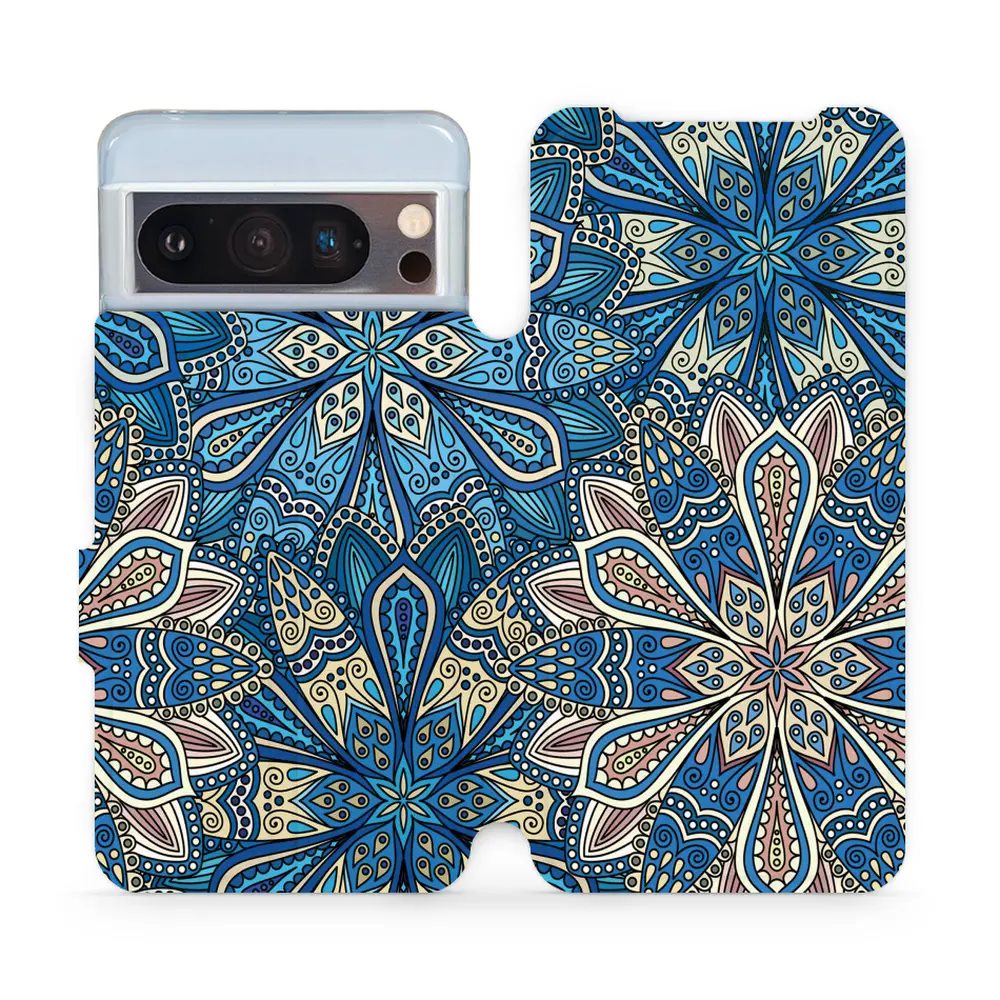 Flipové pouzdro Mobiwear - Google Pixel 8 Pro - V108P Modré mandala květy