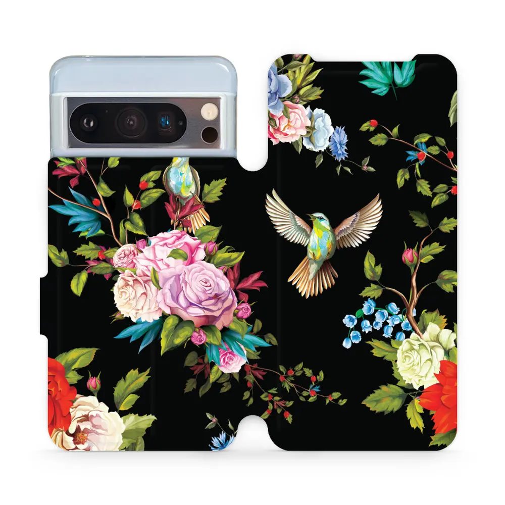 Flipové pouzdro Mobiwear - Google Pixel 8 Pro - VD09S Ptáčci a květy