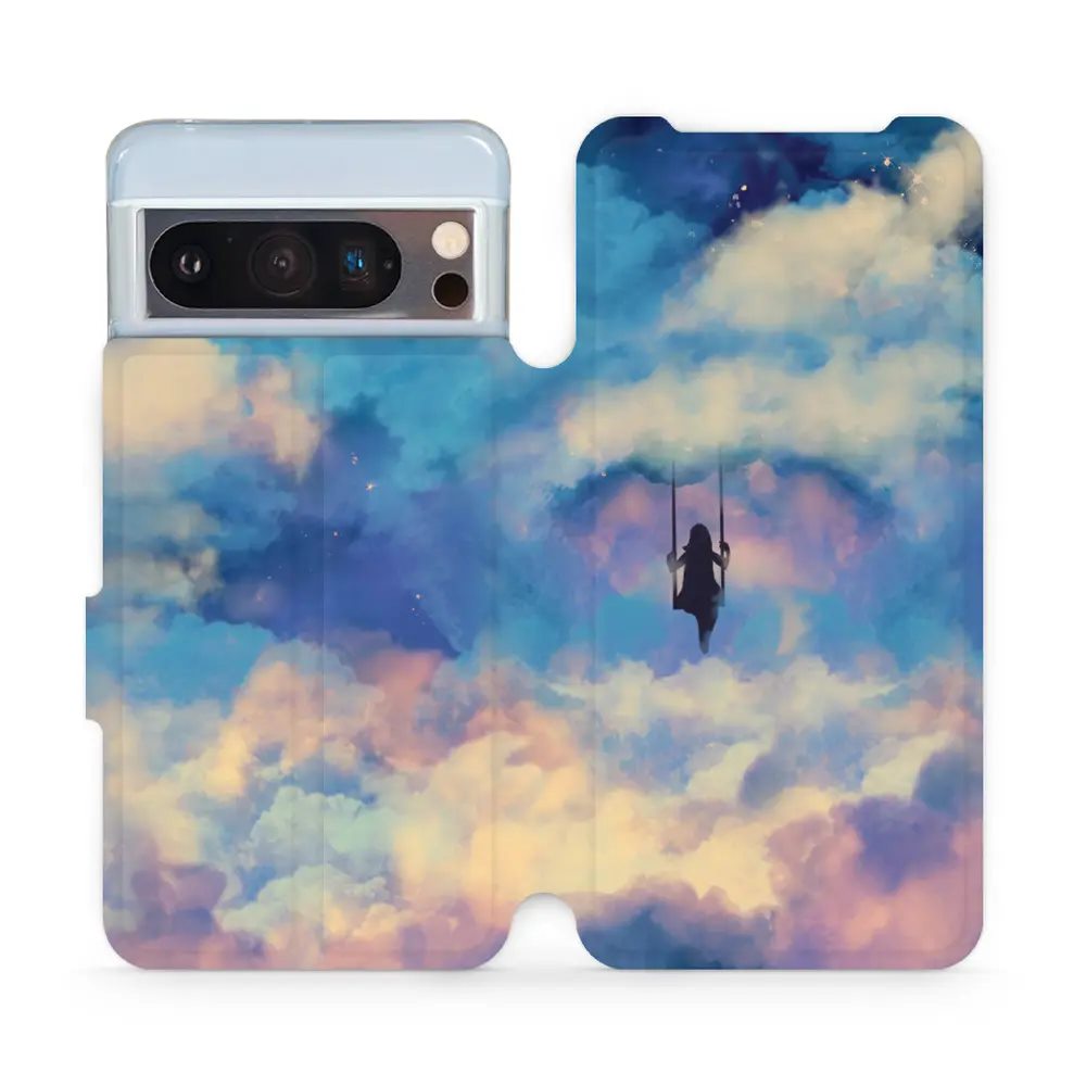 Flipové pouzdro Mobiwear - Google Pixel 8 Pro - MR09S Dívka na houpačce v oblacích