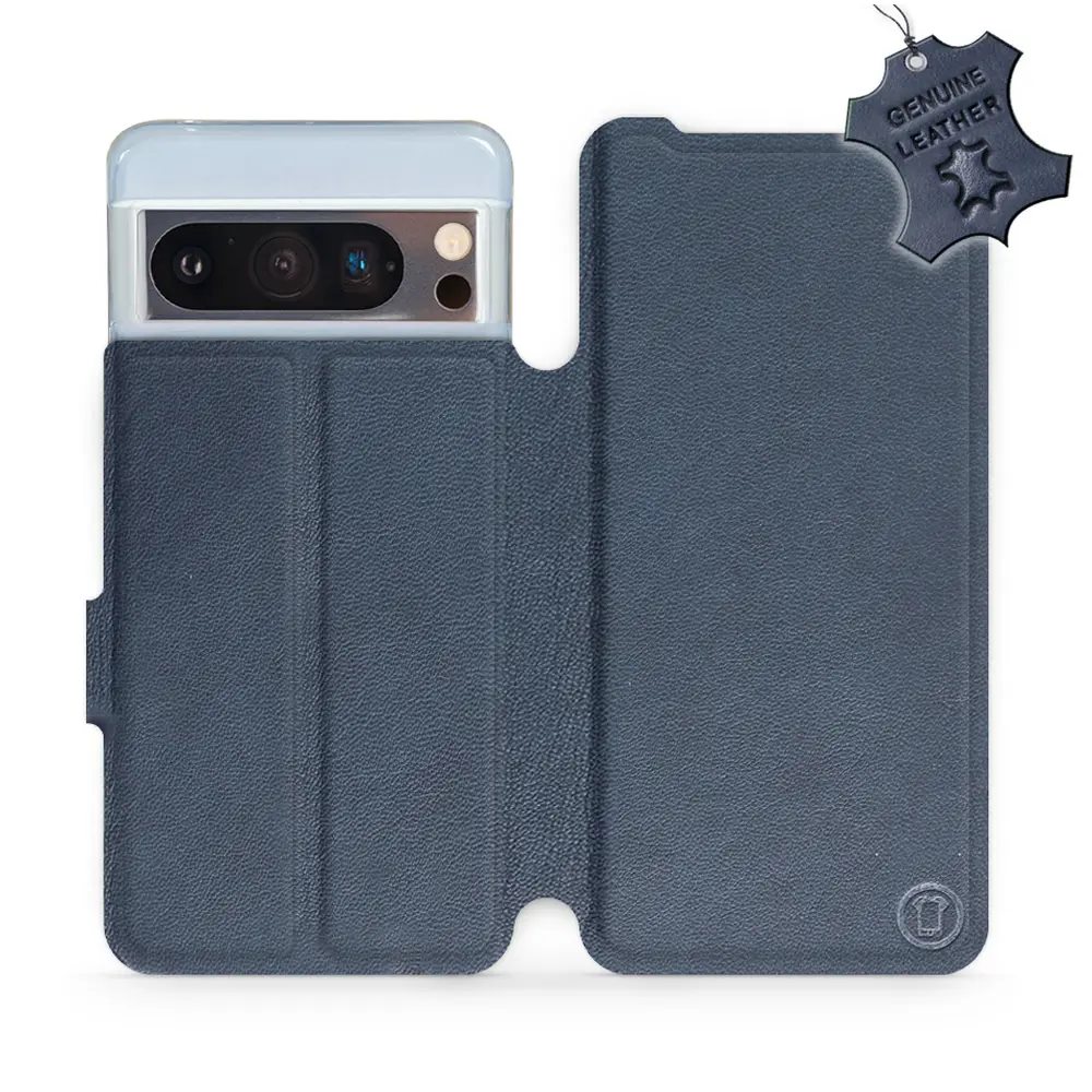 Kožené flip pouzdro Mobiwear - Google Pixel 8 Pro - Modré