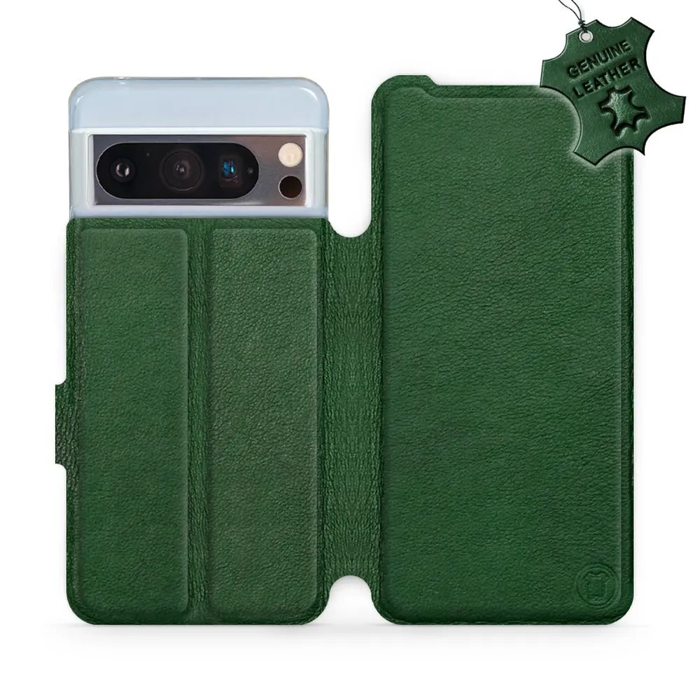 Kožené flip pouzdro Mobiwear - Google Pixel 8 Pro - Zelené