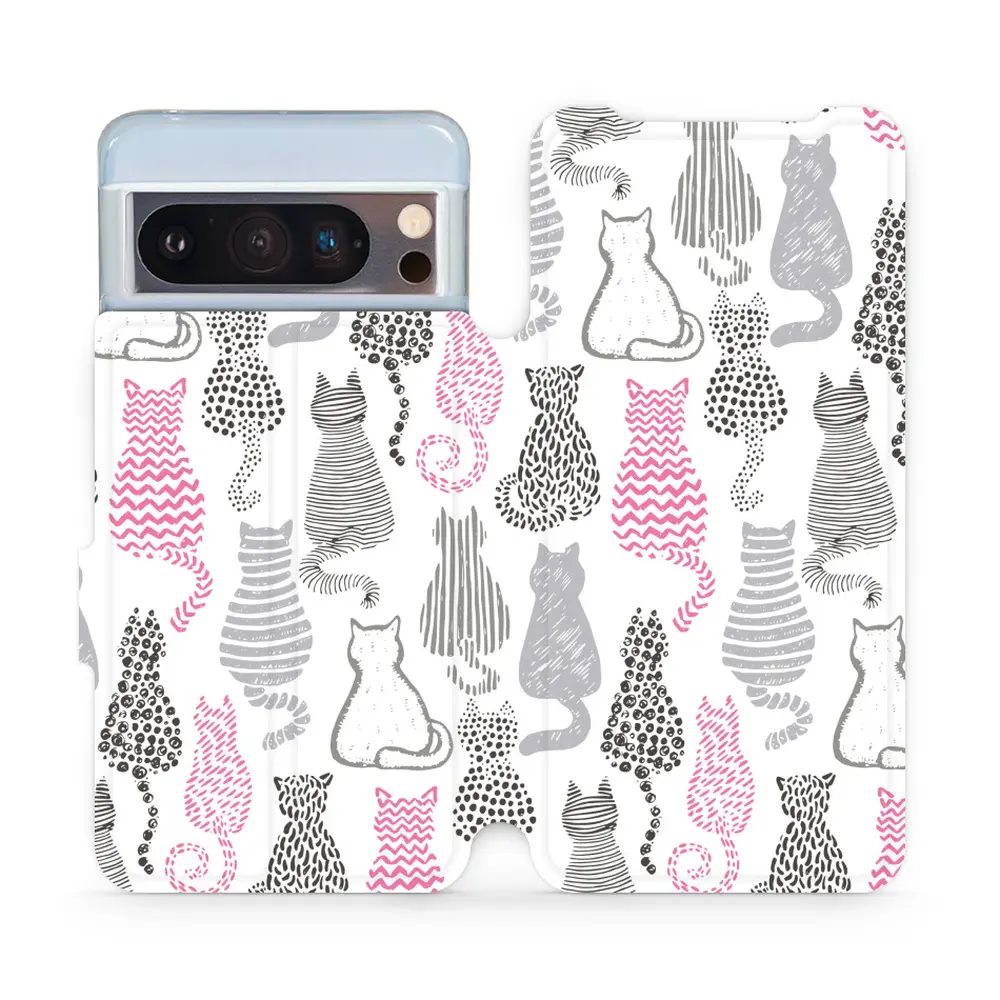 Flipové pouzdro Mobiwear - Google Pixel 8 Pro - MX01S Kočičí zádíčka