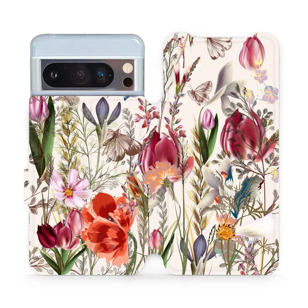Flipové pouzdro Mobiwear - Google Pixel 8 Pro - MP01S Rozkvetlá louka