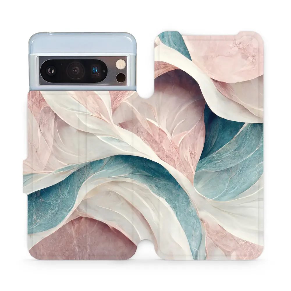 Flipové pouzdro Mobiwear - Google Pixel 8 Pro - VP33S Růžový a zelenkavý mramor
