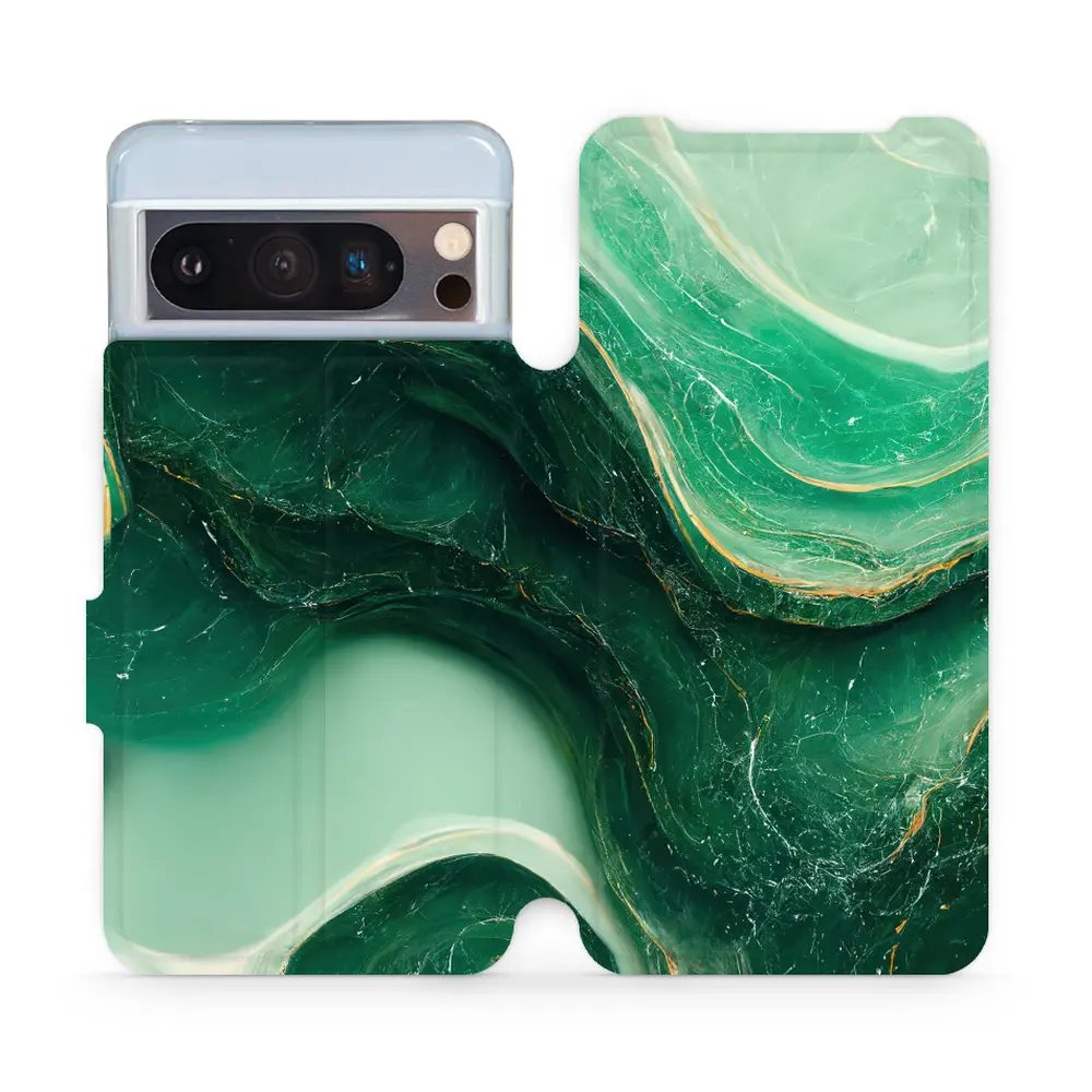 Flipové pouzdro Mobiwear - Google Pixel 8 Pro - VP38S Zelený mramor