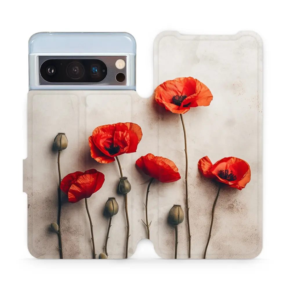 Flipové pouzdro Mobiwear - Google Pixel 8 Pro - VP42S Vlčí máky