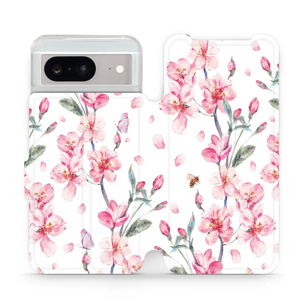 Flipové pouzdro Mobiwear - Google Pixel 8 - M124S Růžové květy