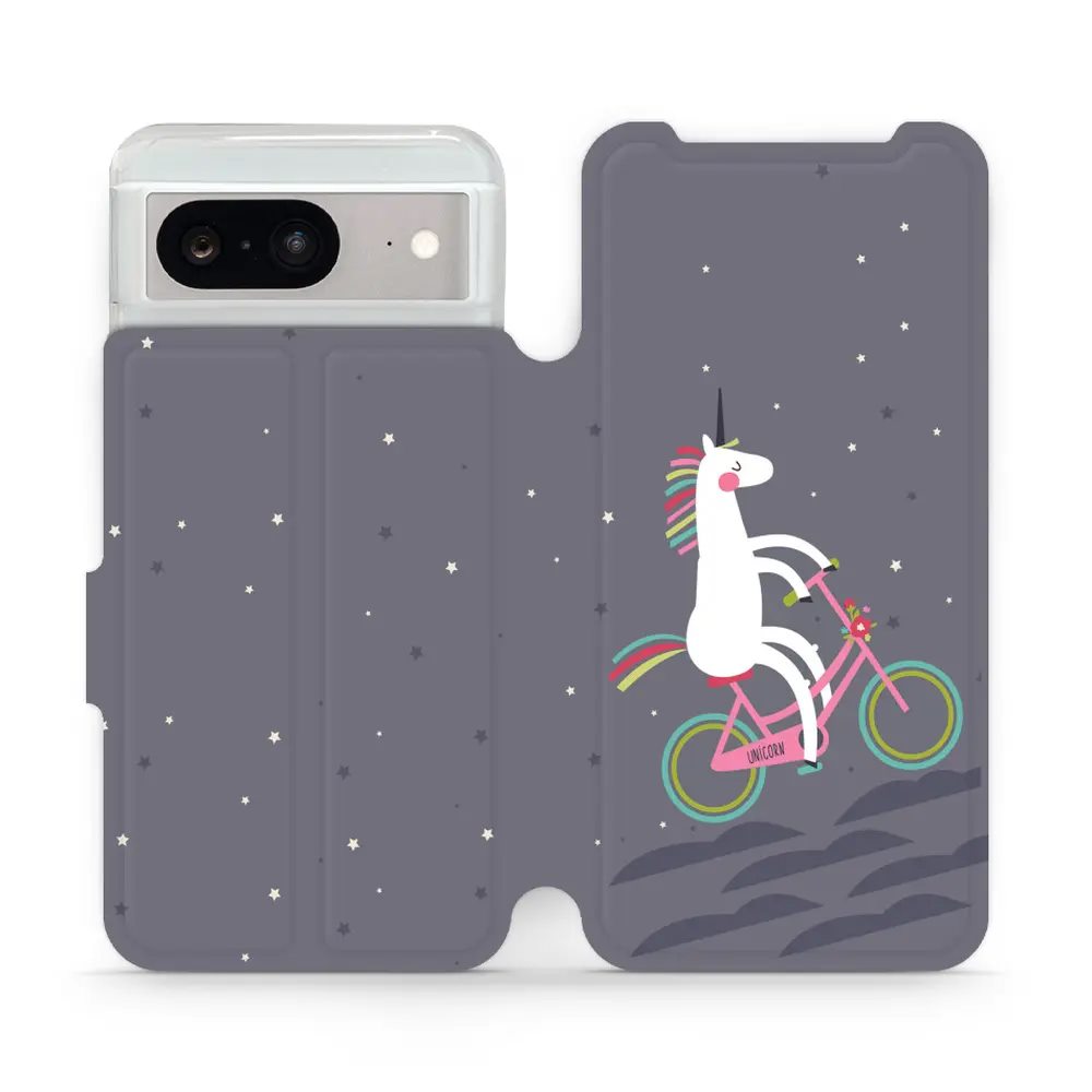 Flipové pouzdro Mobiwear - Google Pixel 8 - V024P Jednorožec na kole