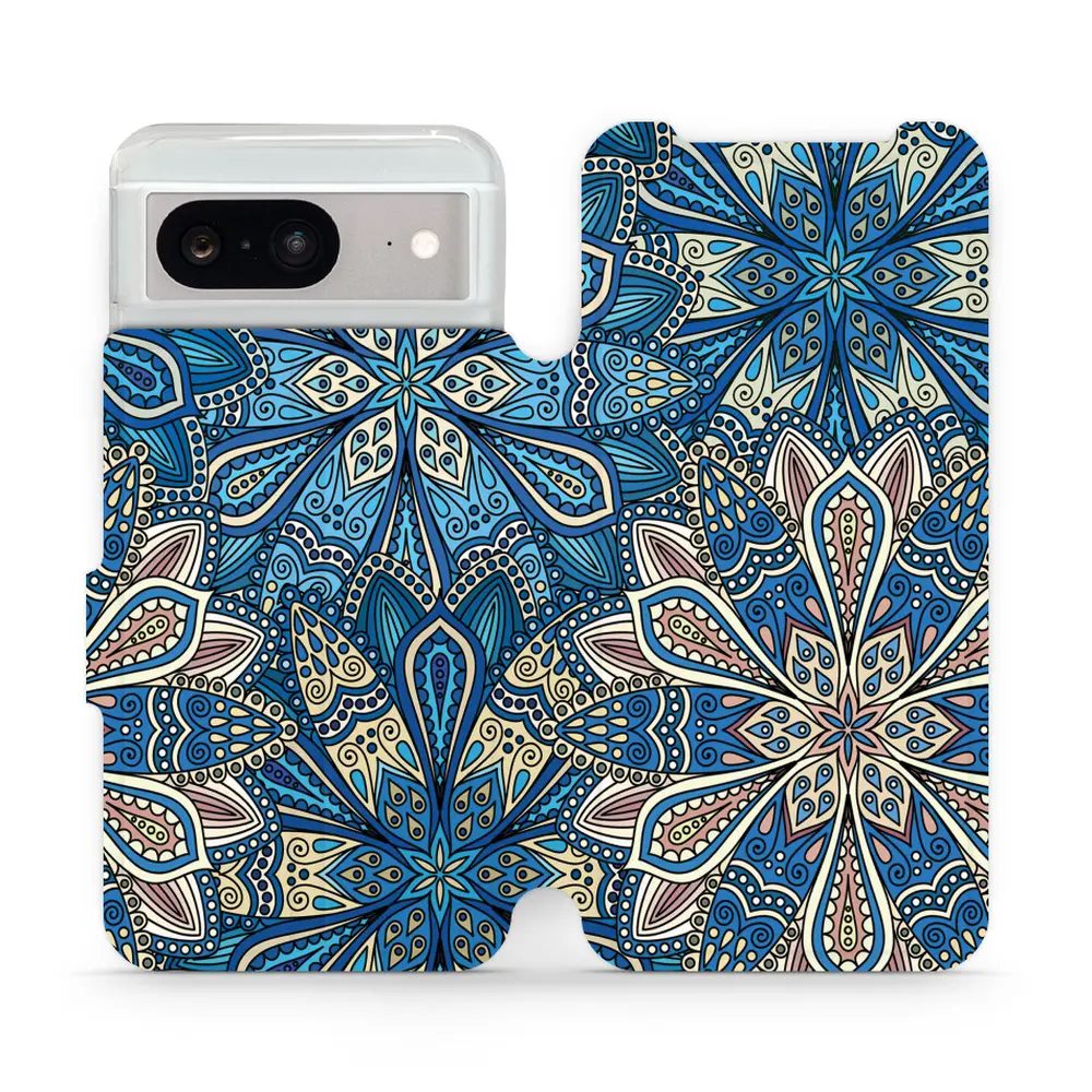 Flipové pouzdro Mobiwear - Google Pixel 8 - V108P Modré mandala květy