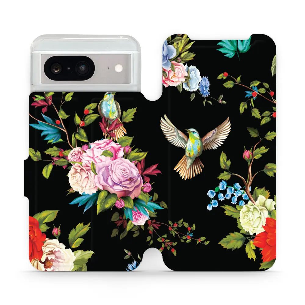 Flipové pouzdro Mobiwear - Google Pixel 8 - VD09S Ptáčci a květy