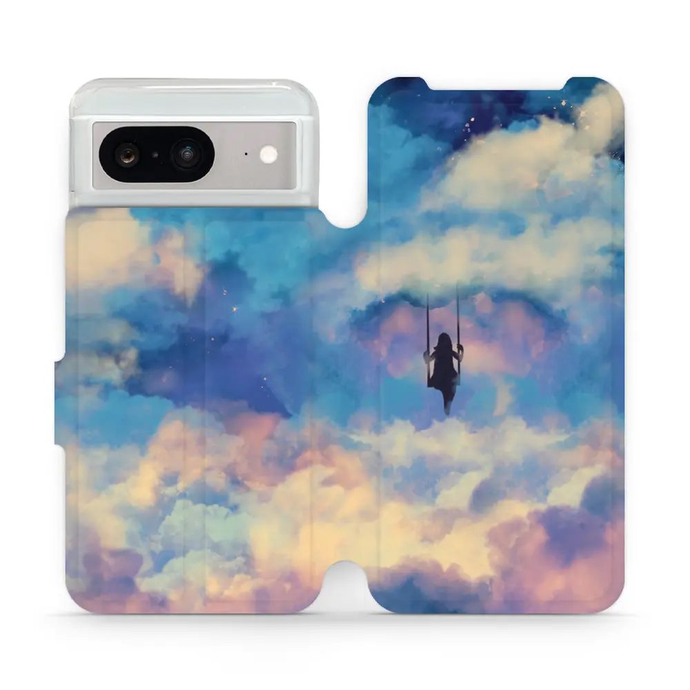 Flipové pouzdro Mobiwear - Google Pixel 8 - MR09S Dívka na houpačce v oblacích
