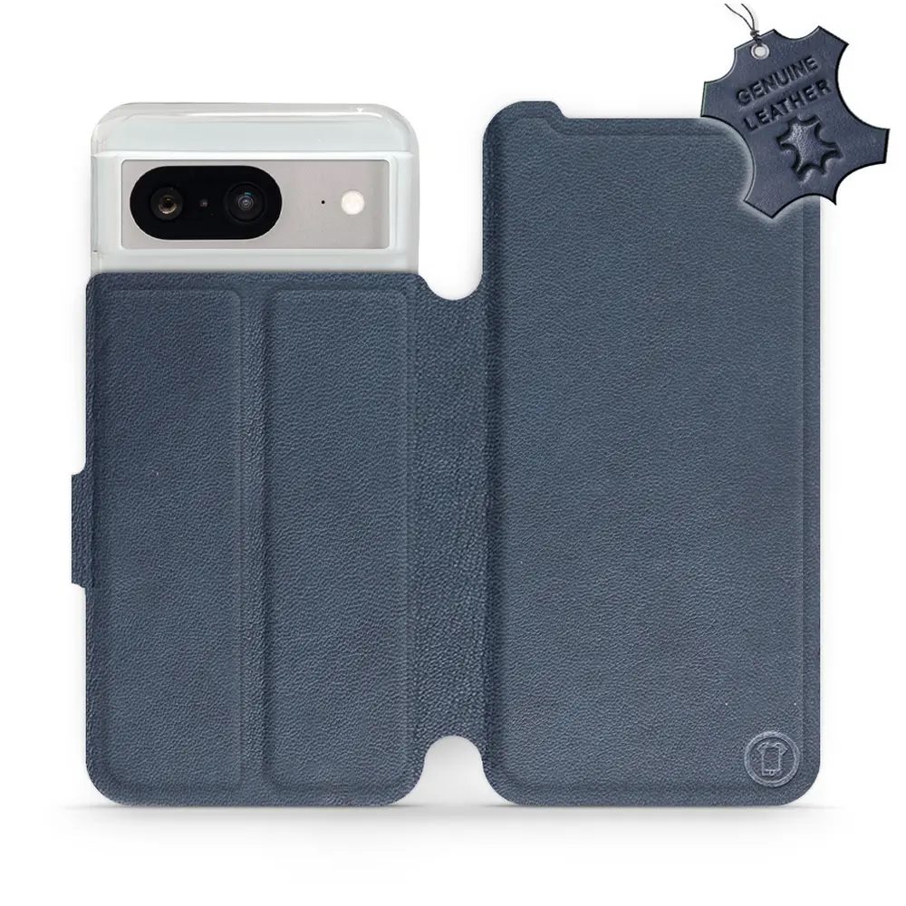 Kožené flip pouzdro Mobiwear - Google Pixel 8 - Modré