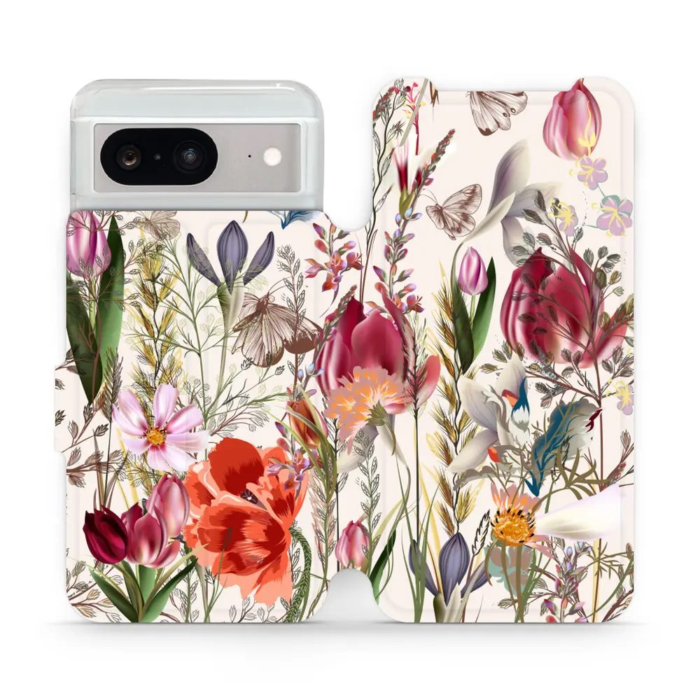 Flipové pouzdro Mobiwear - Google Pixel 8 - MP01S Rozkvetlá louka