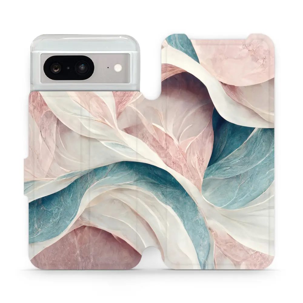 Flipové pouzdro Mobiwear - Google Pixel 8 - VP33S Růžový a zelenkavý mramor