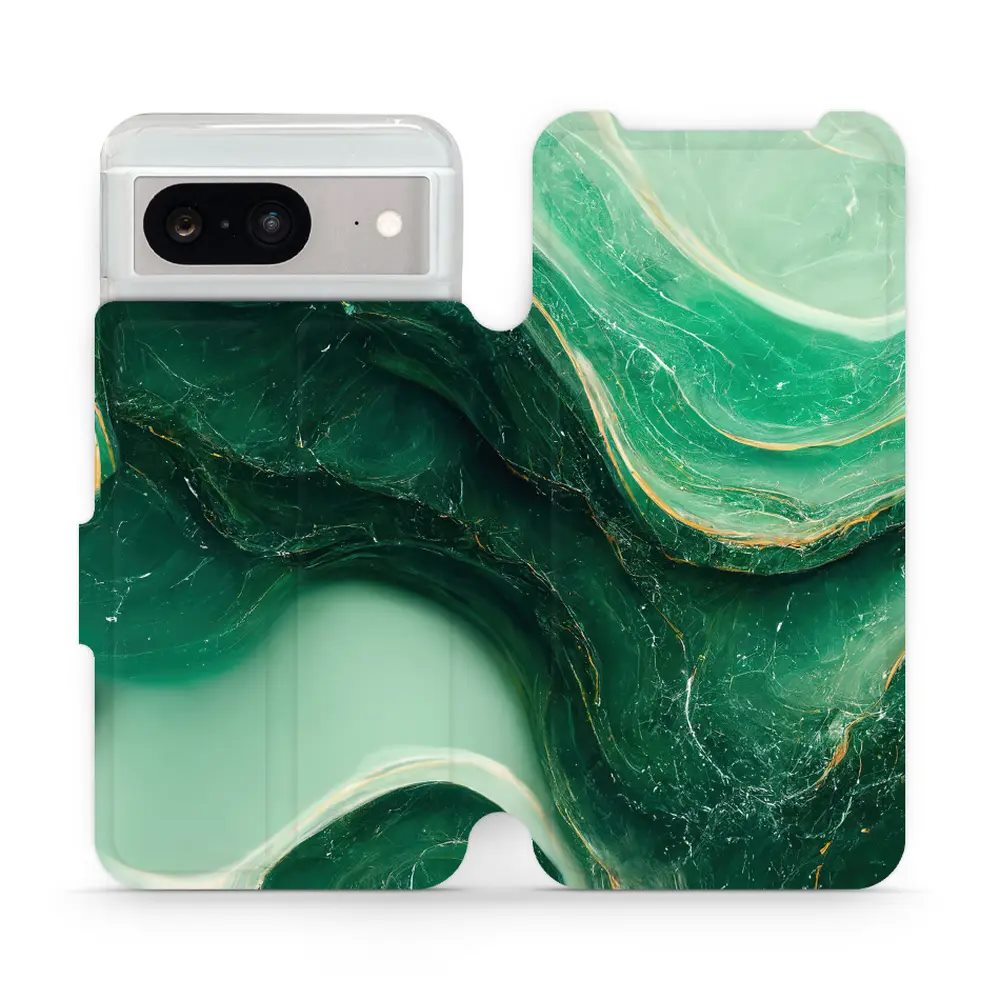 Flipové pouzdro Mobiwear - Google Pixel 8 - VP38S Zelený mramor