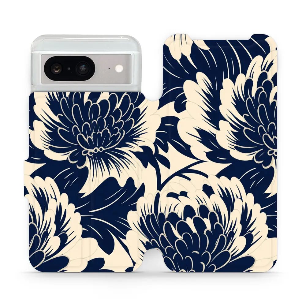Flipové pouzdro Mobiwear - Google Pixel 8 - VA40S Modré a béžové květy