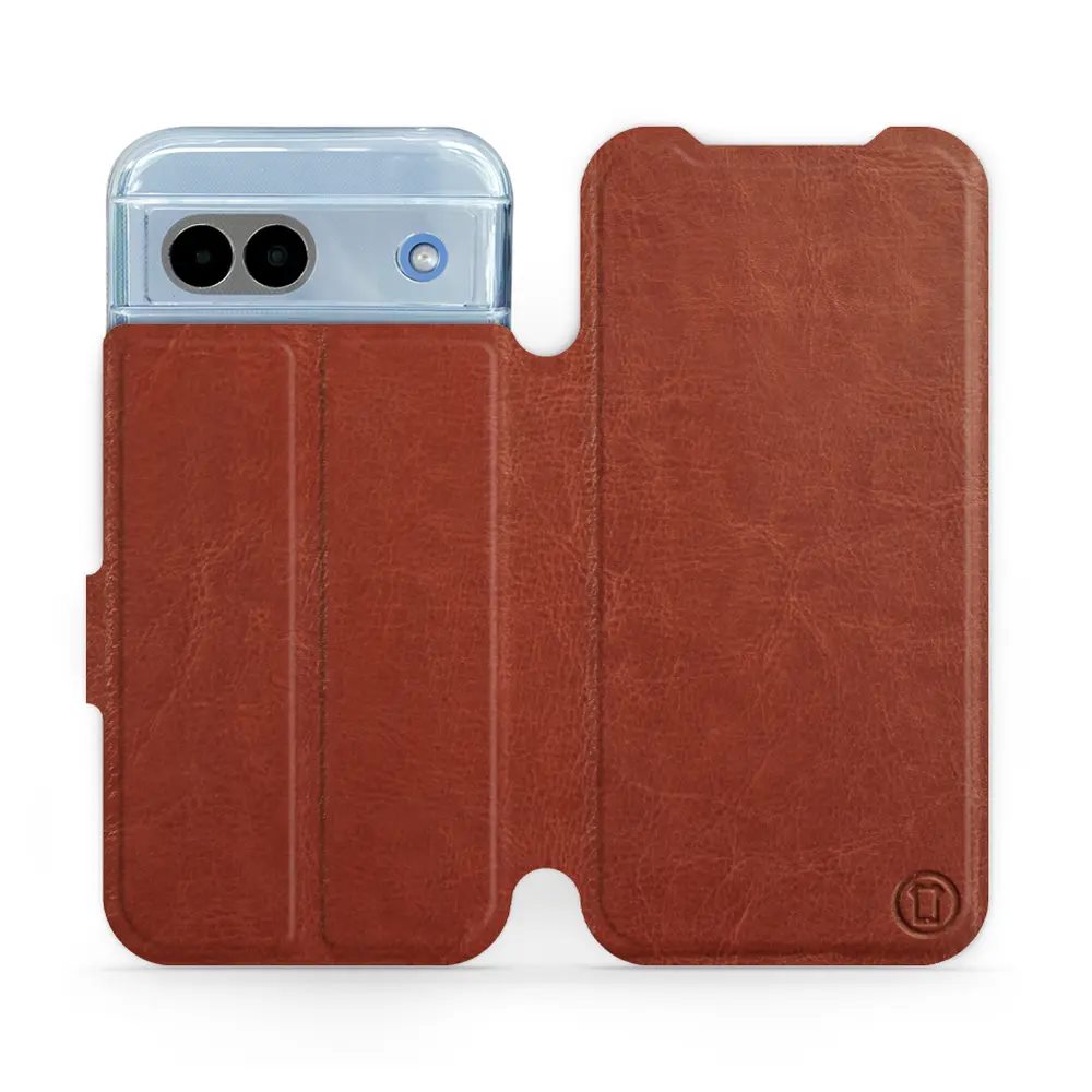 Flipové pouzdro Mobiwear - Google Pixel 8A - Hnědé a šedé