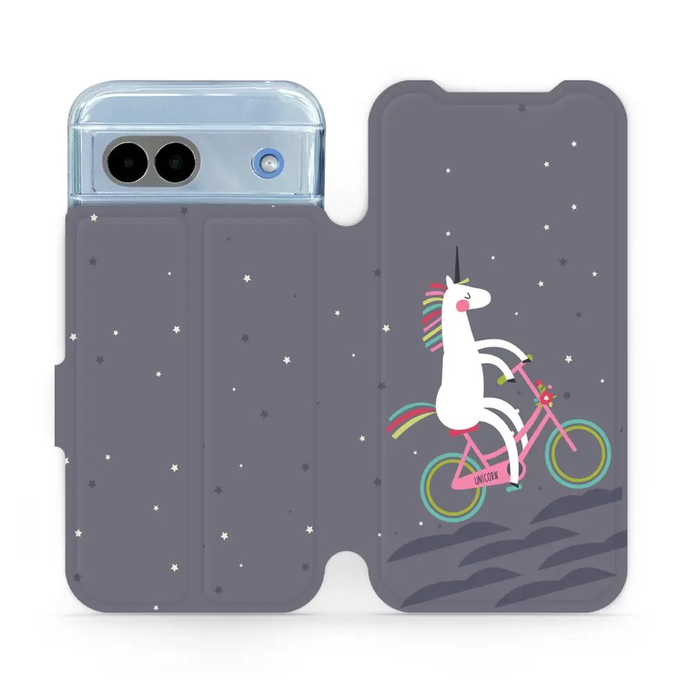 Flipové pouzdro Mobiwear - Google Pixel 8A - V024P Jednorožec na kole