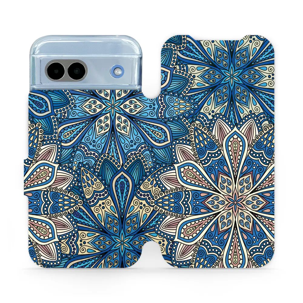 Flipové pouzdro Mobiwear - Google Pixel 8A - V108P Modré mandala květy
