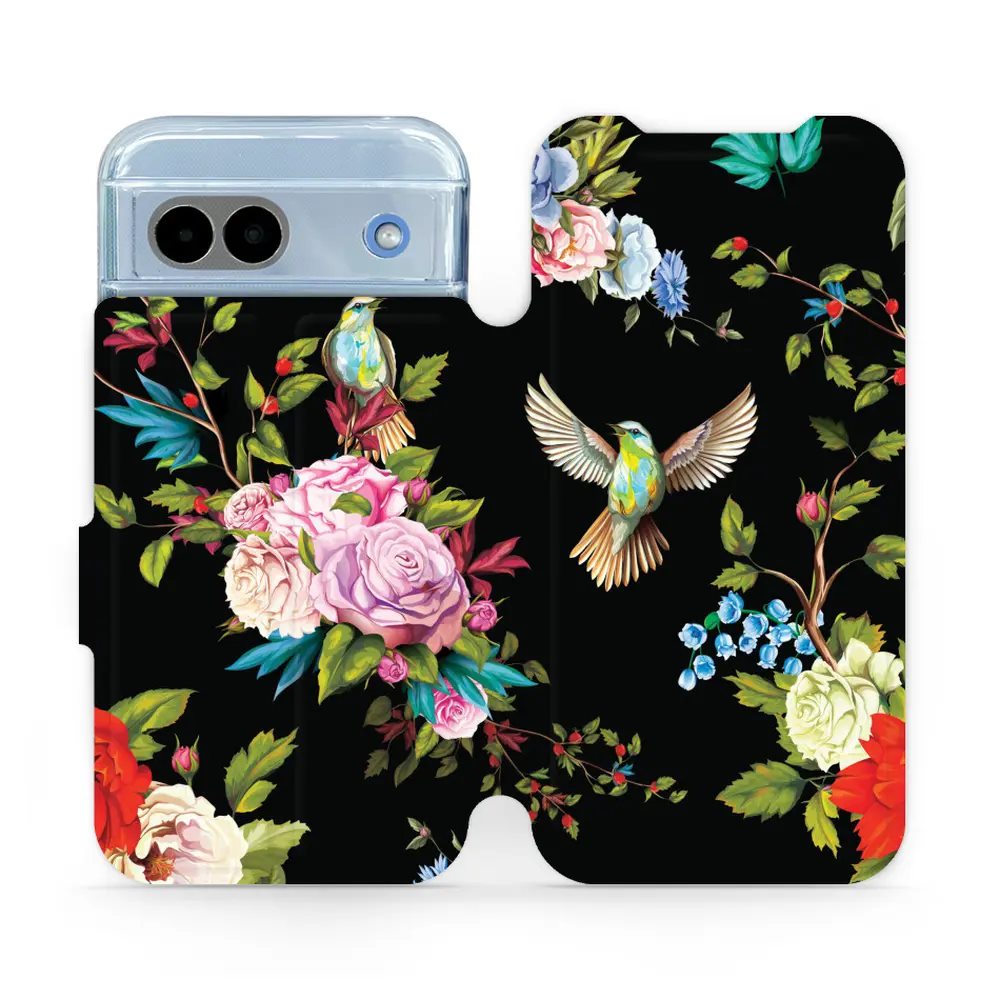 Flipové pouzdro Mobiwear - Google Pixel 8A - VD09S Ptáčci a květy