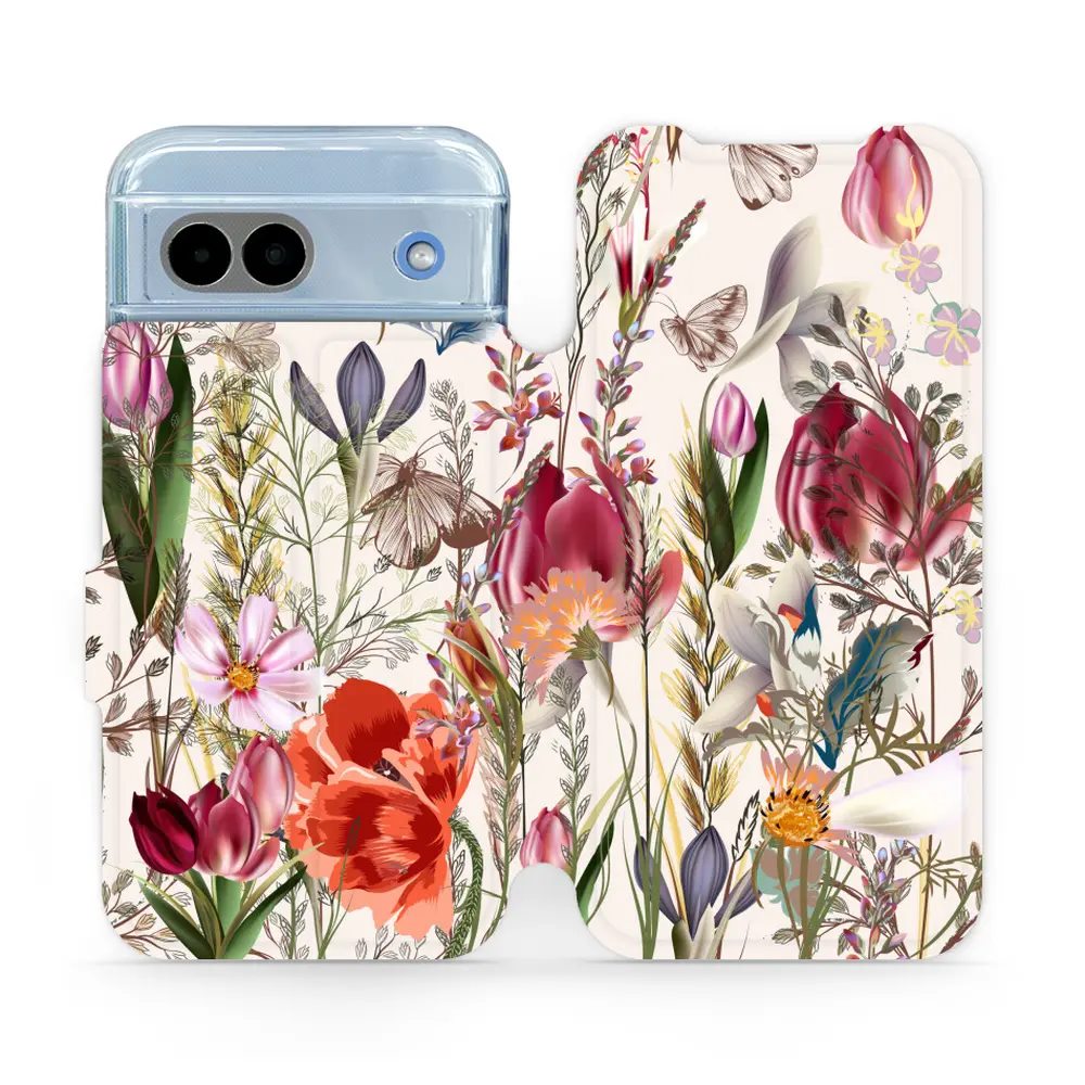 Flipové pouzdro Mobiwear - Google Pixel 8A - MP01S Rozkvetlá louka