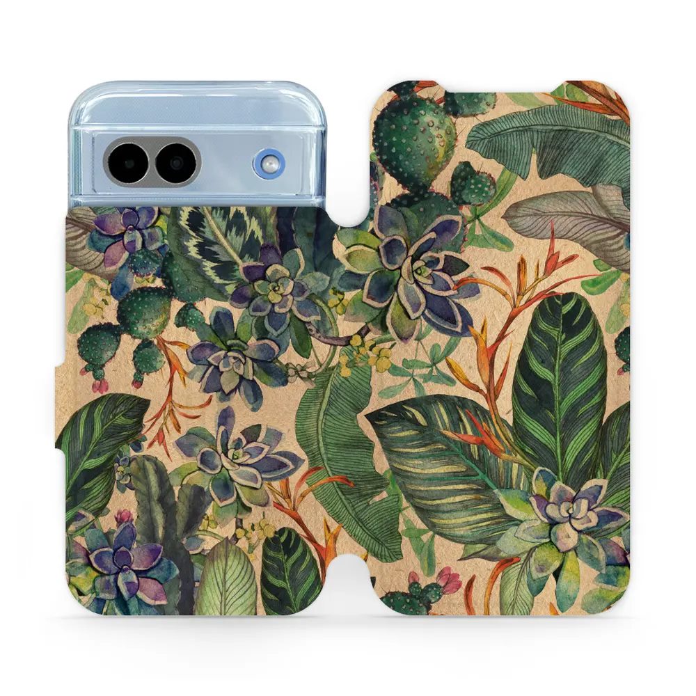 Flipové pouzdro Mobiwear - Google Pixel 8A - VP05S Sukulenty