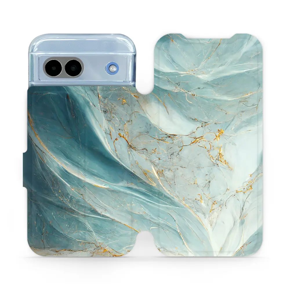 Flipové pouzdro Mobiwear - Google Pixel 8A - VP34S Zelenkavý a zlatavý mramor