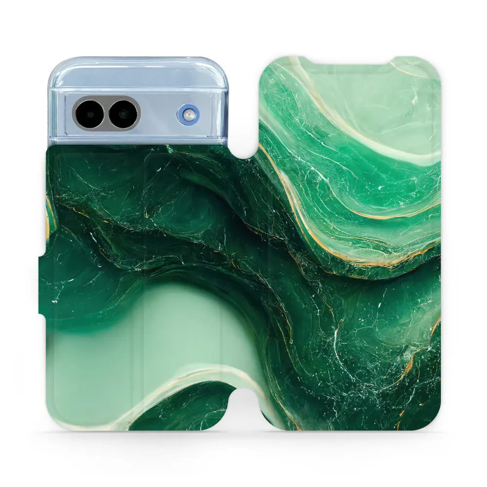 Flipové pouzdro Mobiwear - Google Pixel 8A - VP38S Zelený mramor