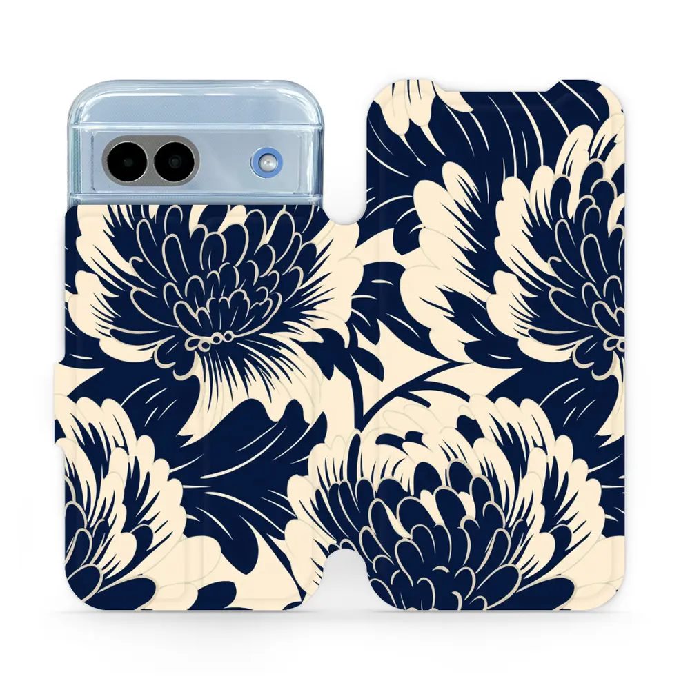 Flipové pouzdro Mobiwear - Google Pixel 8A - VA40S Modré a béžové květy