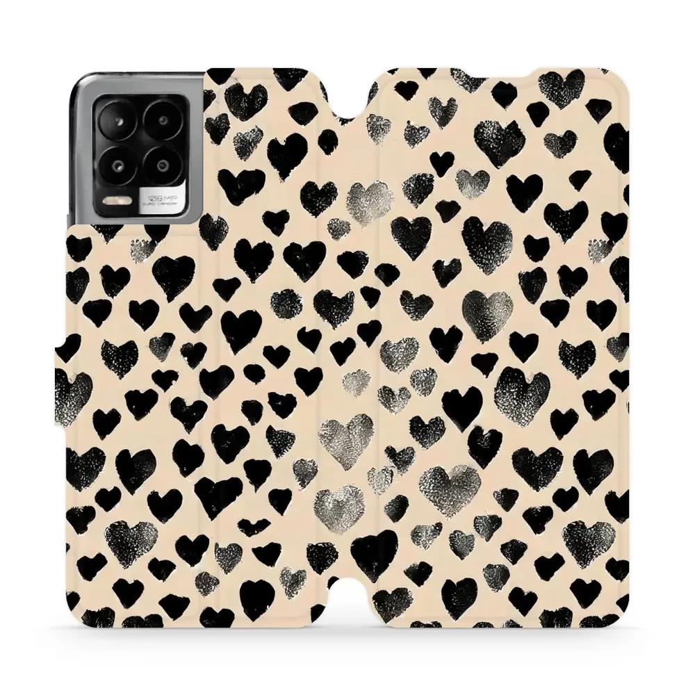 Flipové pouzdro Mobiwear - Realme 8 - VA51S Černá srdíčka