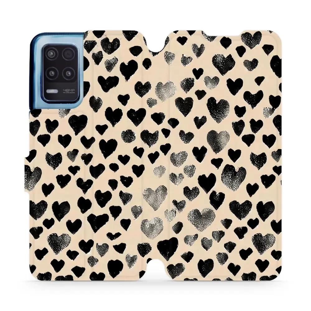 Flipové pouzdro Mobiwear - Realme 8 5G - VA51S Černá srdíčka