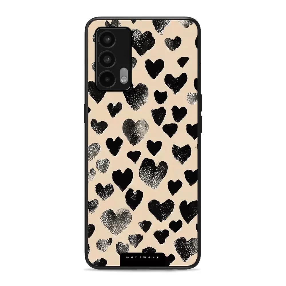 Lesklý kryt Mobiwear Glossy - Realme GT Master Edition - GA51G Černá srdíčka