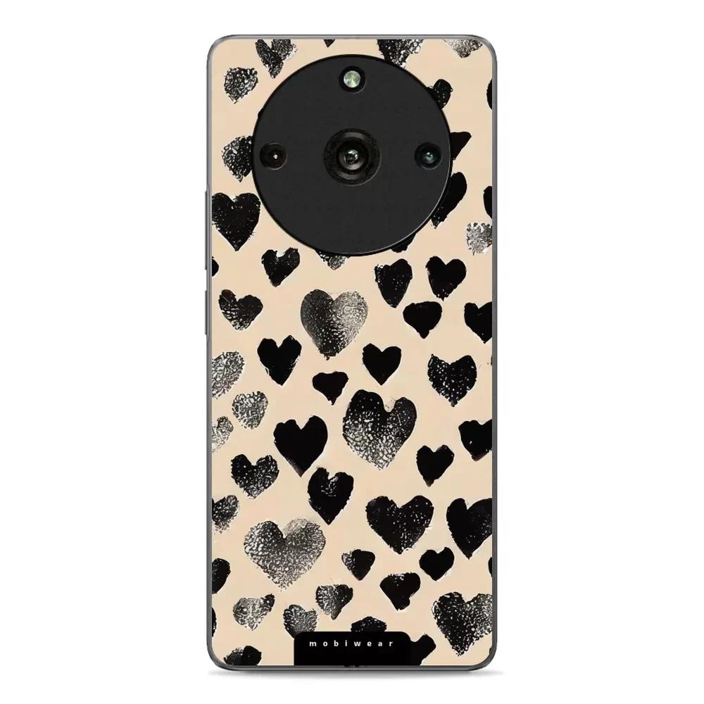 Lesklý kryt Mobiwear Glossy - Realme 11 Pro - GA51G Černá srdíčka