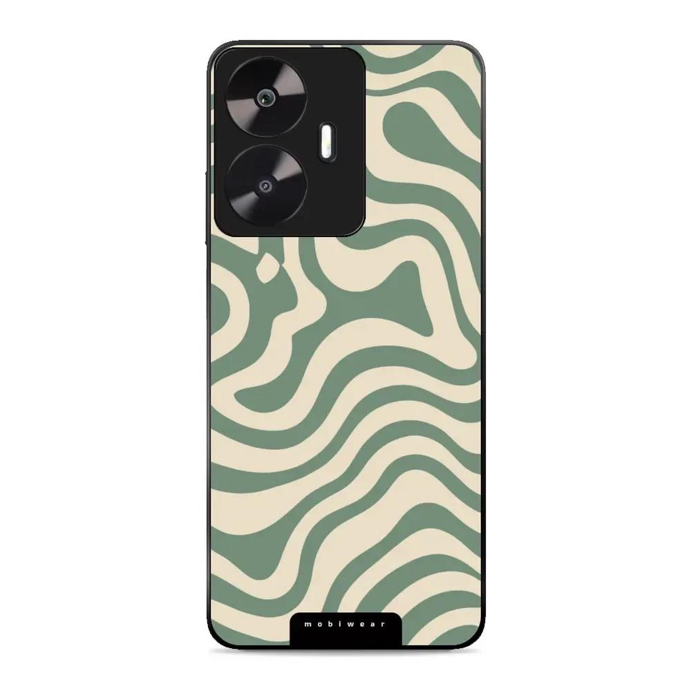 Lesklý kryt Mobiwear Glossy - Realme C55 - GA57G Zelené a béžové zkrouceniny