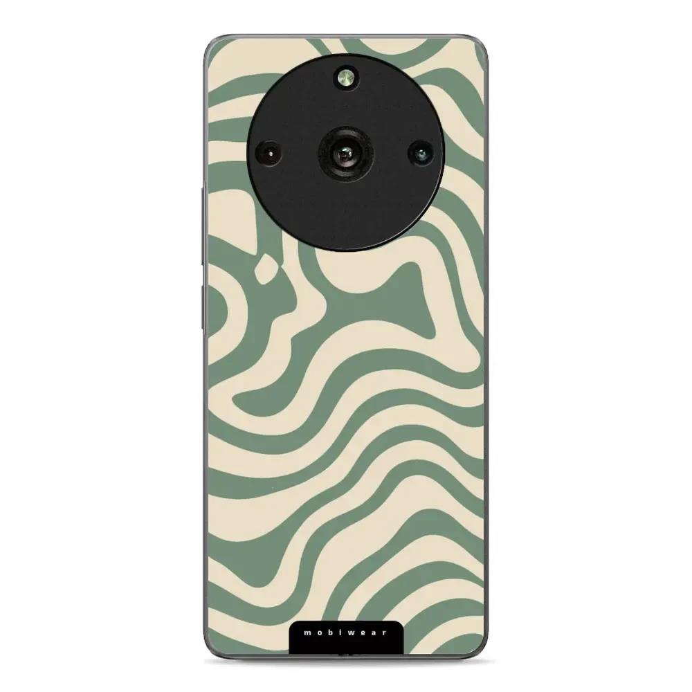 Lesklý kryt Mobiwear Glossy - Realme 11 Pro - GA57G Zelené a béžové zkrouceniny