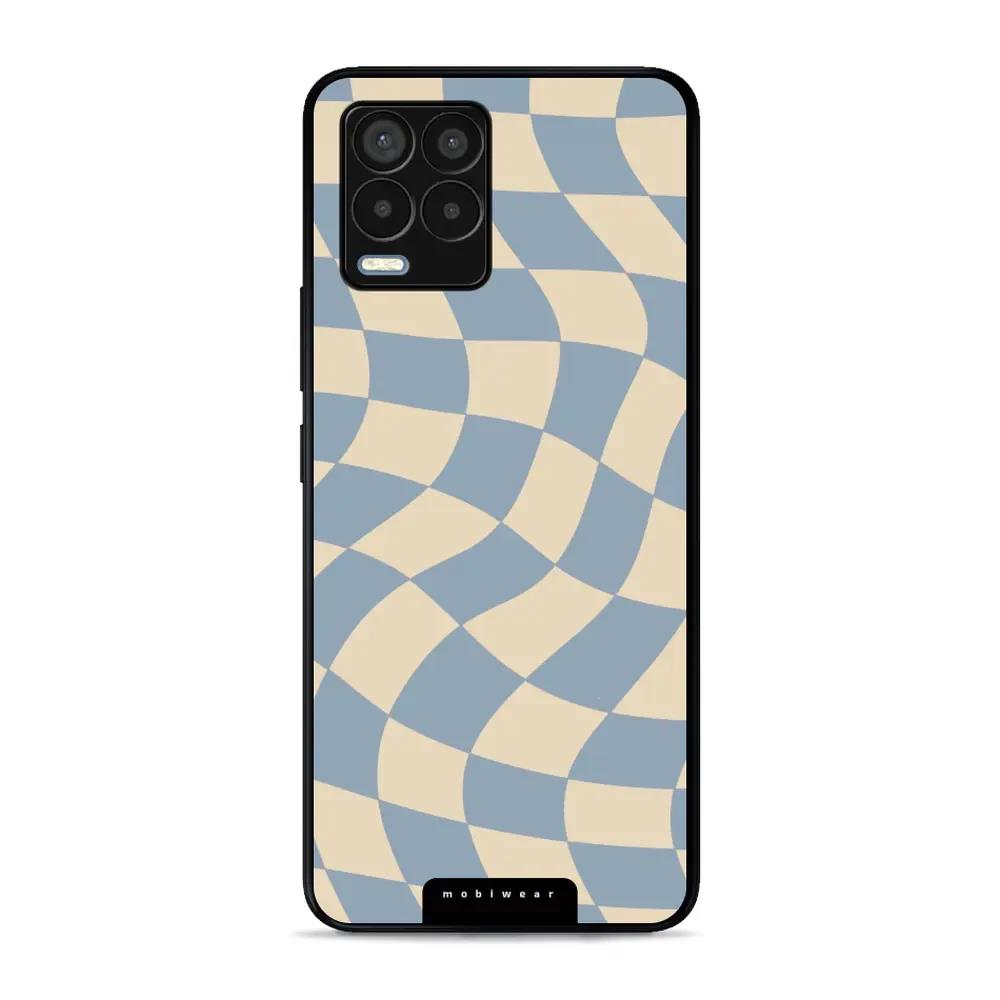 Lesklý kryt Mobiwear Glossy - Realme 8 Pro - GA59G Modrá a béžová šachovnice