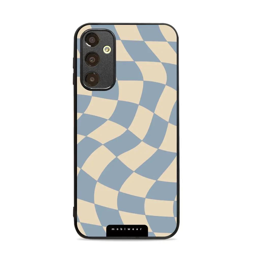 Lesklý kryt Mobiwear Glossy - Samsung Galaxy A25 5G - GA59G Modrá a béžová šachovnice