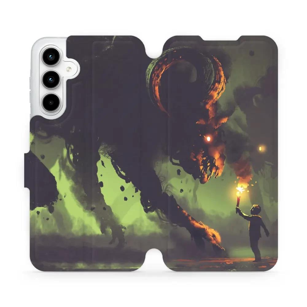 Knížkové flip pouzdro Mobiwear - Samsung Galaxy A35 5G - VA08P Příšera a kluk s pochodní - VÝPRODEJ