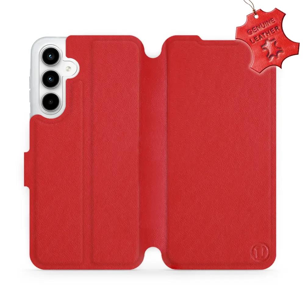 Kožené flip pouzdro Mobiwear - Samsung Galaxy A35 5G - Červené