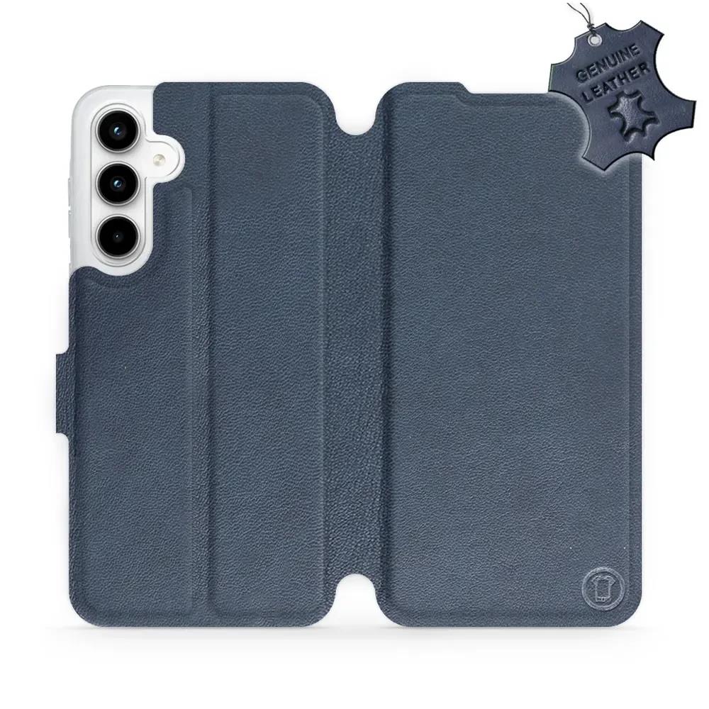 Kožené flip pouzdro Mobiwear - Samsung Galaxy A35 5G - Modré