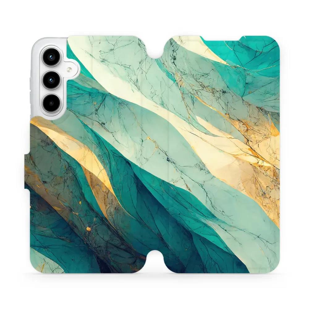 Flipové pouzdro Mobiwear - Samsung Galaxy A35 5G - VP37S Zlatavý a zelenkavý mramor