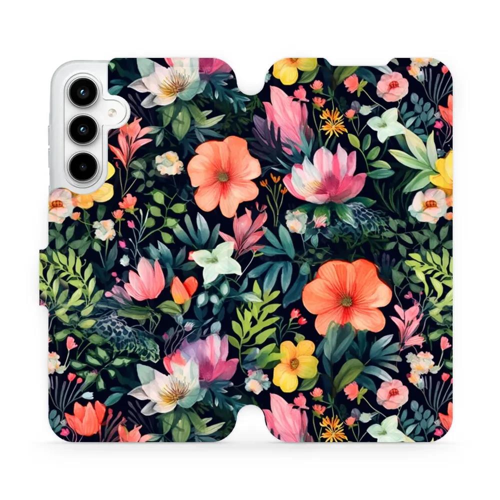 Flipové pouzdro Mobiwear - Samsung Galaxy A35 5G - VP48S Pestré kvítky