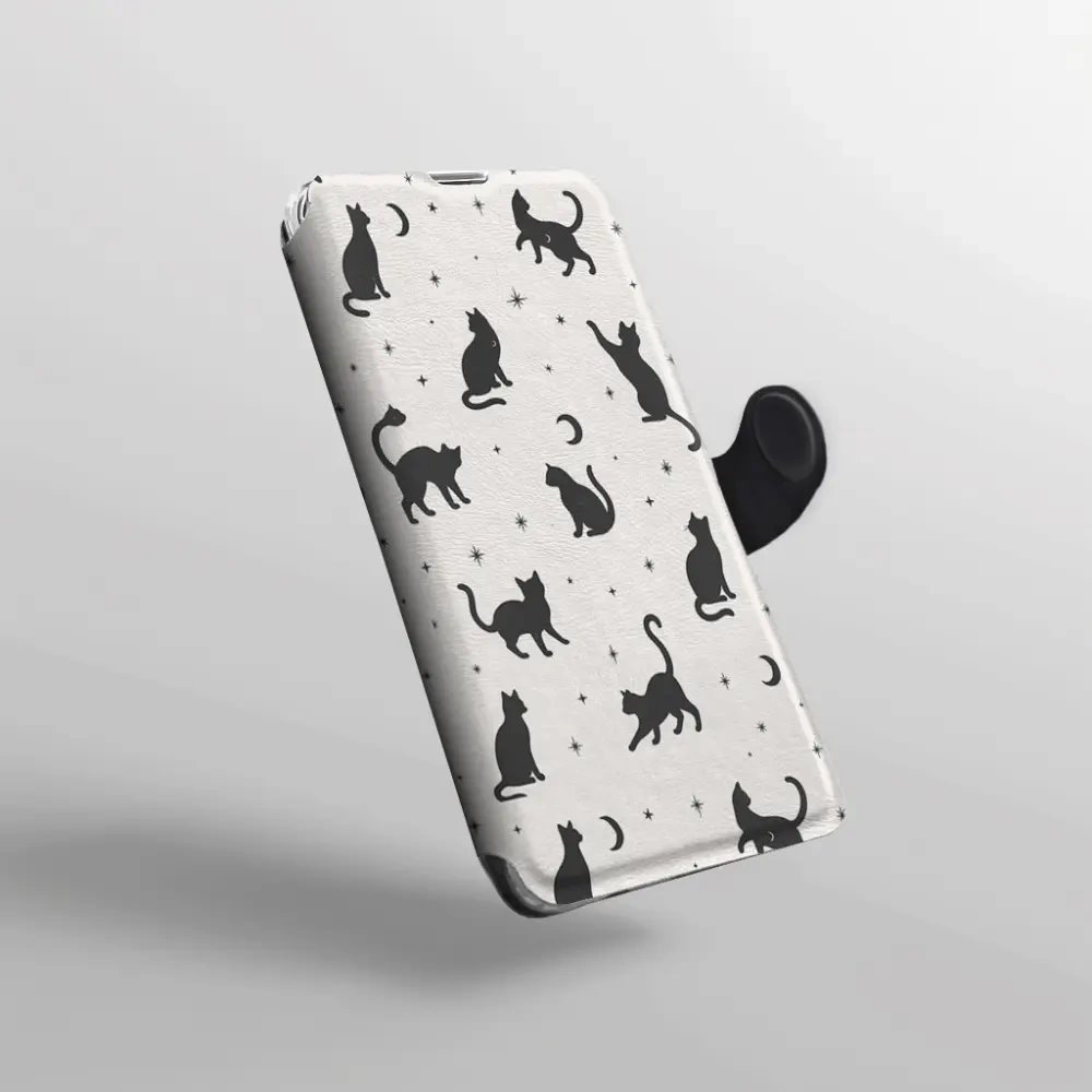 Flip pouzdro na mobil Honor 600 - Mobiwear V162S, noční kočičky