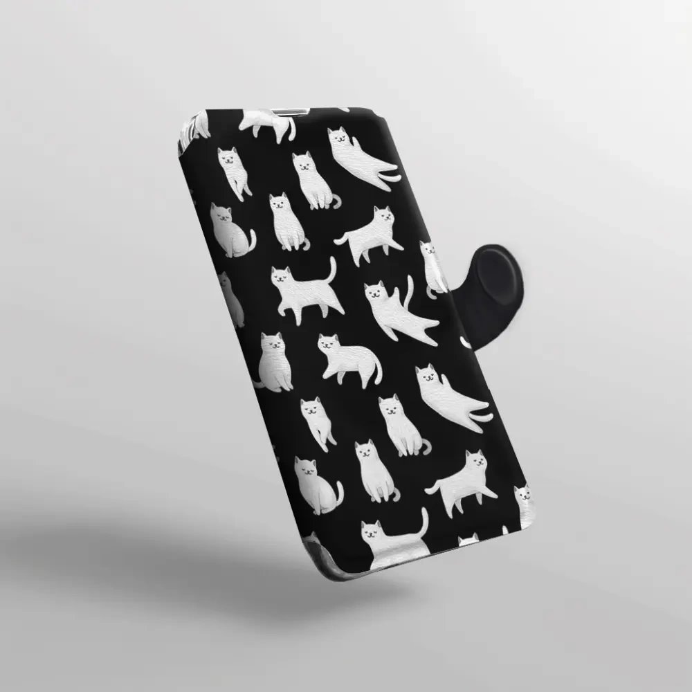 Flip pouzdro na mobil Honor 600 - Mobiwear V163S, bílé kočičky