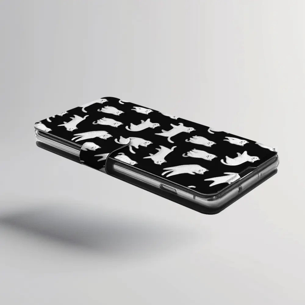 Flip pouzdro na mobil Honor 600 - Mobiwear V163S, bílé kočičky