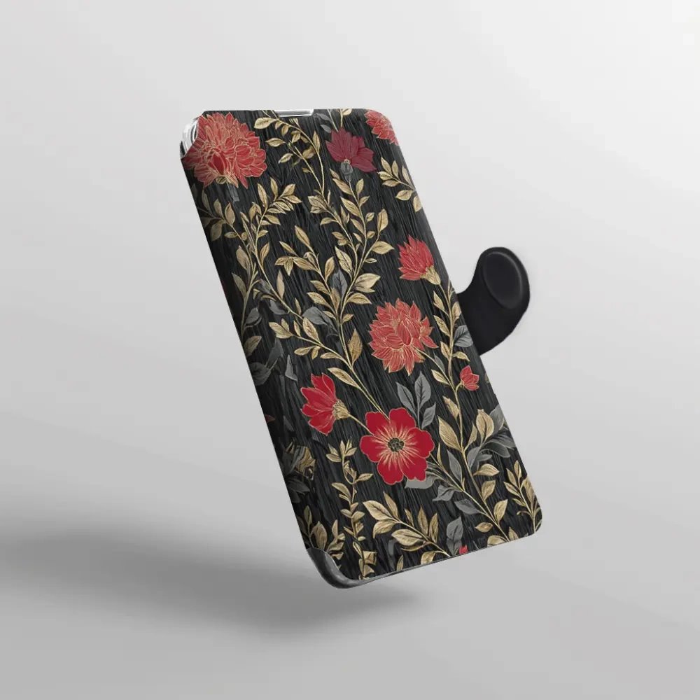 Flip pouzdro na mobil Honor 600 Lite - Mobiwear V172S, červená kvítka